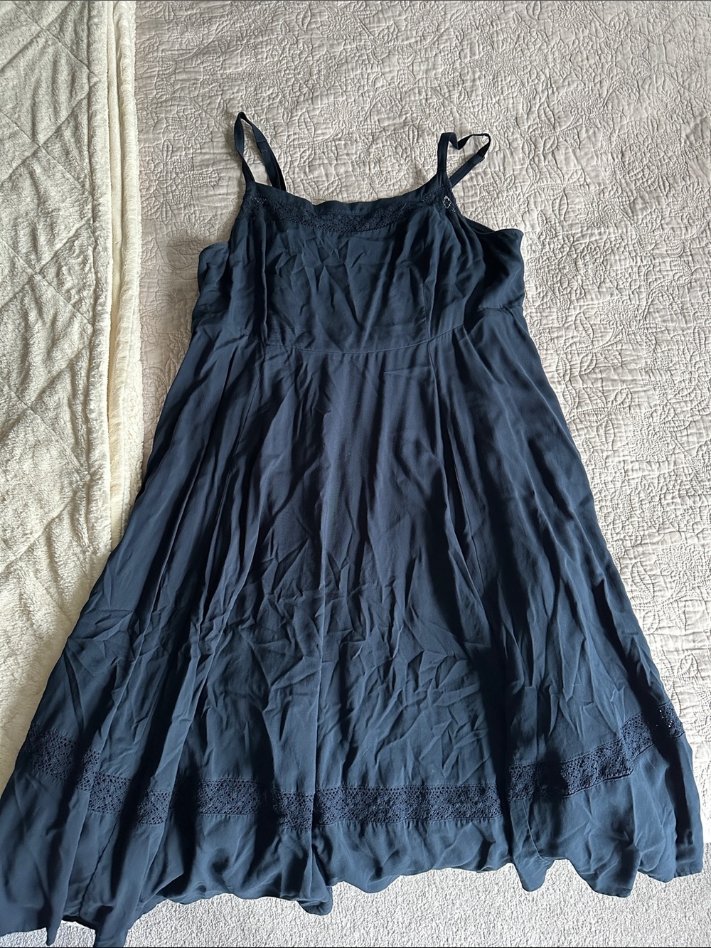 Flowy Navy, knee length, Spaghetti Strap Torrid Sundress